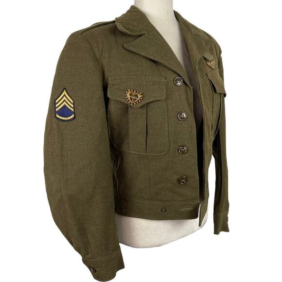 VTG Kravitz Clothing U.S. Army Infantry 100% Wool OD Jacket Made 1948 Size 34R - Picture 4 of 16